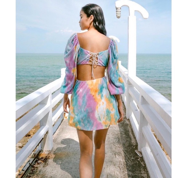 Pomelo Open Back Dress- Purple- NWT - Picture 2 of 7